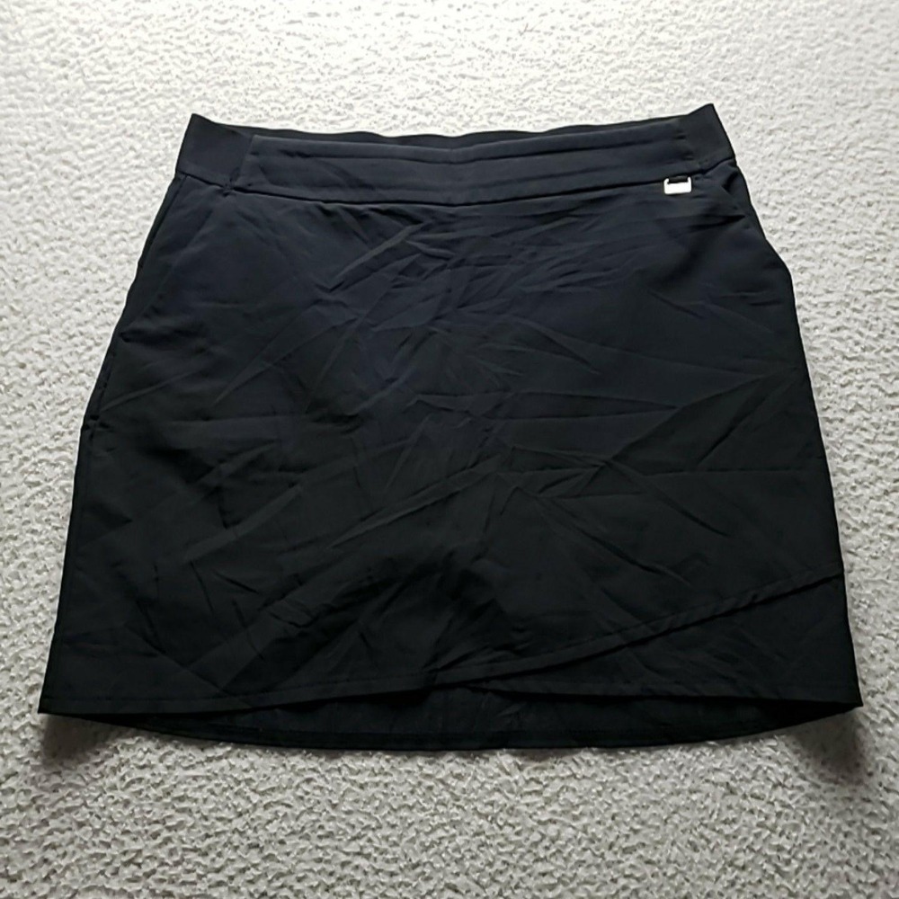Greg Norman Skort Womens Medium Black Solid Athletic Lined Golf Stretch Pockets